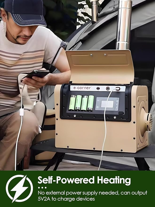 Diesel Heater Self-Powered, 1 Gal All-in-One No Electic Required Portable Off-Grid Diesel Air Heater with LCD Screen for Tents/Truck/Van/RV/Camping/Fishing/Garage