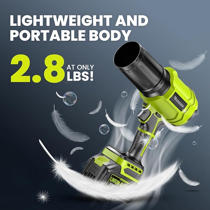 Cordless Leaf Blower, 980,000 RPM Handheld Leaf Blower with 2 X 4.0Ah Batteries & Charger, Lightweight Leaf Blowers for Patio Cleaning, Lawn Care, Leaves, Dust - Dark Green
