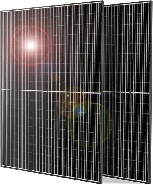 DOKIO 800W (2×400W) Monocrystalline Solar Panels (31V per Panel) for Charging 12/24V Devices, 3 m Cable, Ideal for Yard/Garden, Shed/Patio/Greenhouse Power, Off-Grid Battery Charging