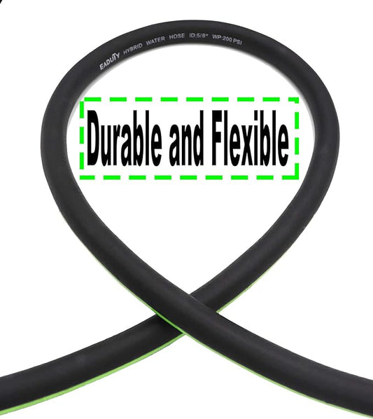 Hybrid Lead In Garden Hose 5/8 IN. x 6 FT, Heavy Duty, Lightweight, Flexible with Rotatable Grip Handle and Solid Brass Fittings