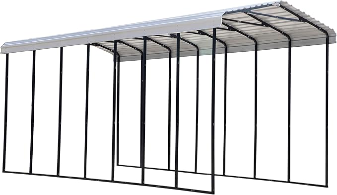 Arrow Carports Galvanized Steel Carport, RV Metal Carport Kit, 14' x 33' x 14', Eggshell