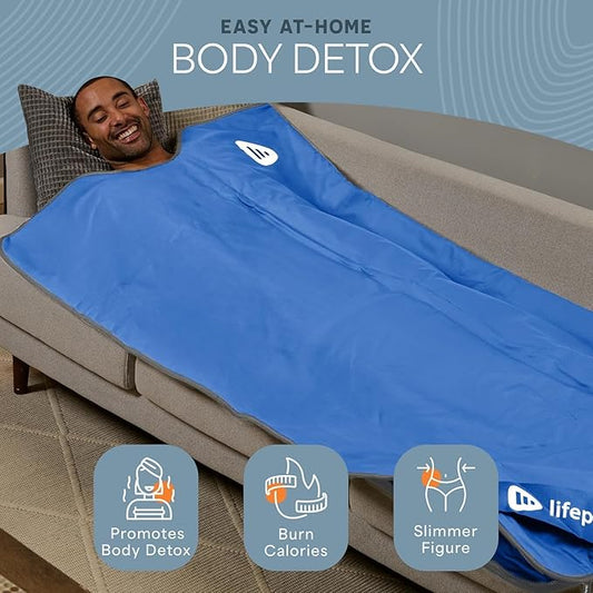 Lifepro Infrared Sauna Blanket for Detox & Relaxation – Low EMF Carbon Fiber Heating, 9 Temp Levels, 5 Colors – Portable Full Body Sauna Blanket Infrared with Waterproof Interior & Carry Bag