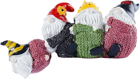 Brizoria Christmas Stacked Gnome Resin Figurine - Hand-Painted Holiday Decor, Patio Garden Yard & Indoor Desktop Living Room Accents, Ideal Gift for Mom, Dad & Friends