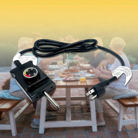 Power Cord For Masterbuilt Electric Smoker Replacement Parts,Electric Skillet Cord Replacement Analog Control Plug Dial Knob Temp Thermostat Controller Masterbuilt Smoker Grill Accessories