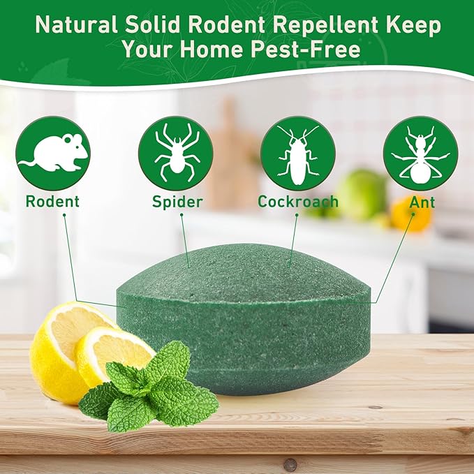 Mouse Rodent Repellent, 24 Pack Peppermint Oil for Mice Mouse Rats Squirrel Spider Pests Control Indoor & Outdoor Use, Natural Deterrent Replace Trap Poisoning Family & Pet Safe Green