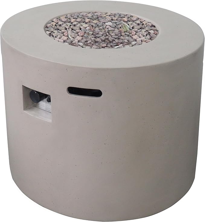 Propane Fire Pit Table, 31 Inch Firepits for Outside, Round Gas Fire Pit for Outside Patio, MGO Propane Fire Table, 40000BTU, Light Grey