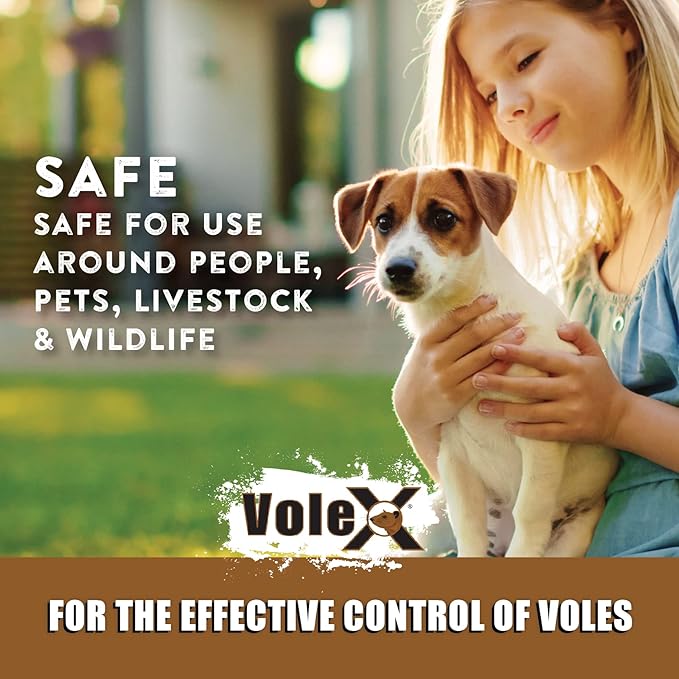 VoleX - Effective Against All Species of Voles. Safe for Use Around People, Pets, Livestock, and Wildlife (3 pounds)