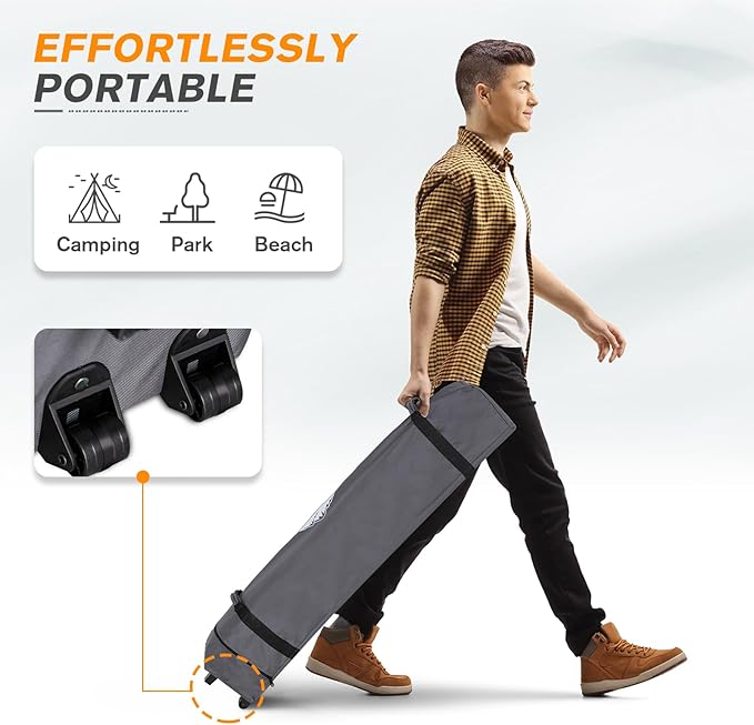 EAGLE PEAK Pop Up Canopy Tent with 1 Sidewall, Easy Setup Event Tent, Outdoor Sun Shade, Wheeled Carry Bag, Stakes and Guy Ropes, Instant Canopy 6.6x6.6, Blue
