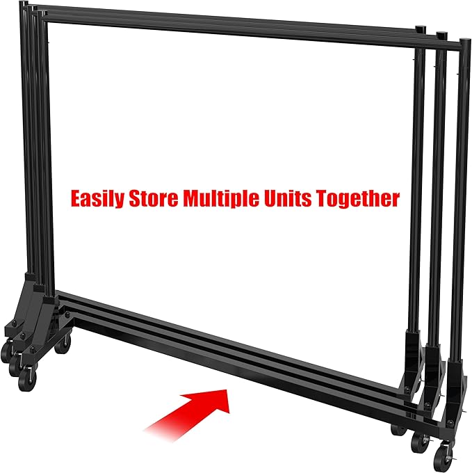 Simple Houseware Industrial Grade Z-Base Garment Rack, 500lb Load with 62 Inches Extra Long Bar, Black