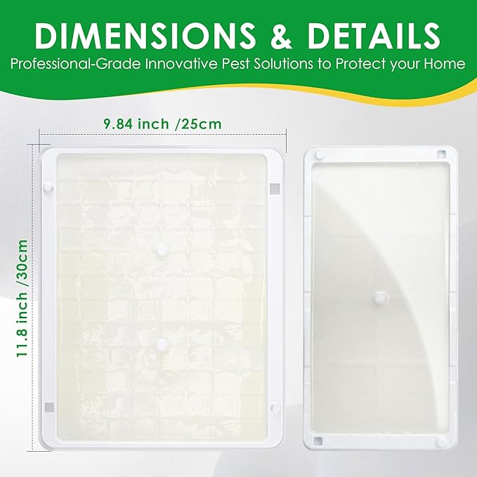 Qualirey 10 Pack Jumbo Rat & Mouse Glue Traps, 11.8 X 9.84 in Large Heavy Duty Mouse Traps Indoor for Home, Pre Scented Adhesive Plastic Tray with for Spider, Snake, Mice, Kids and Pet Safe (White)