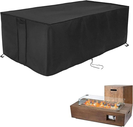 Fire Pit Cover Rectangular 42 Inch,Propane Gas Fire Pit Table Cover,Outdoor Waterproof Firepit Table Cover - 42 x 21 x 15 Inch