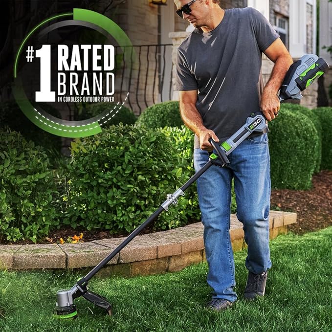 EGO Power+ String Trimmer, Battery Powered, 16" Trimmer for Weeds and Grass with POWERLOAD, Telescopic Carbon Fiber Shaft, Includes 56V 2.5Ah Battery and Charger - ST1611T