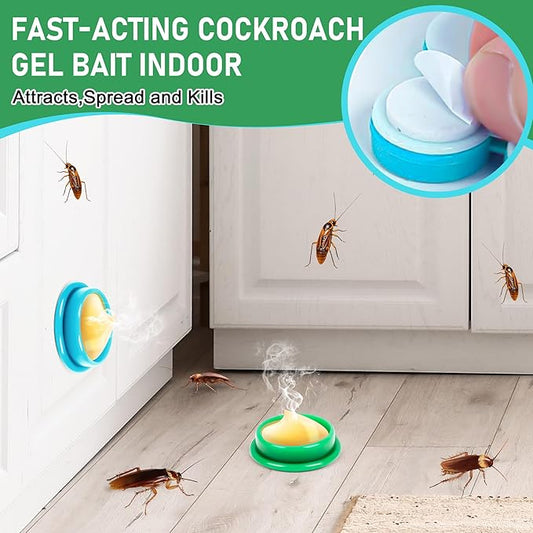40 Pack Roach Repellent Cockroach Gel Bait Indoor Outdoor, Effective Cockroach Repellent Fast Acting Elimination of Indoor Roach Nests, Long-Lasting and Safe Family