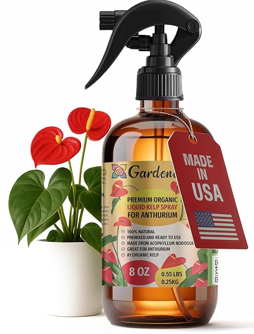GARDENERA Professional Organic Liquid Kelp Spray for ANTHURIUM Plants - 8 oz - Ready-to-Use Fully Organic Seaweed & Kelp Fertilizer Mist