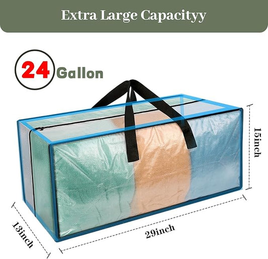 4 Pack Heavy Duty CLear Moving Bags, Large CLear Storage Bags for College Dorm Room Essentials, Alternative to Moving Boxes, Compatible with IKEA Frakta Cart