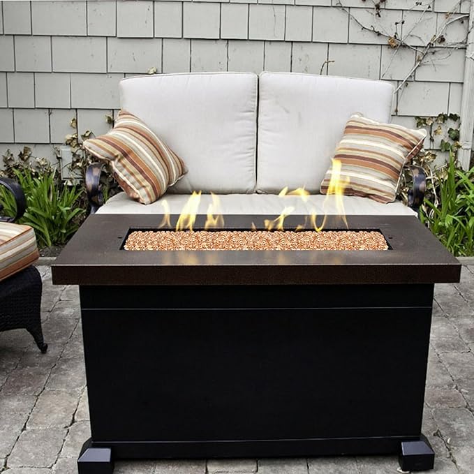 GasSaf Diamonds Fire Glass for Gas or Propane Fire Pit Fireplace & Landscaping 10-Pound 1 inch (Pink Luster)