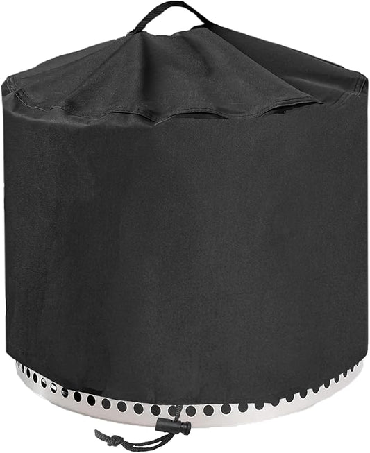 Round Fire Pit Cover for Solo Stove Yukon 27 Inch, Waterproof Heavy Duty 600D Material Fire Pit Cover for 27" Solo Stove Yukon Series Firepit,Round 28" D x 18" H