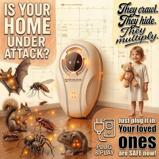 T-27, Ultrasonic Pest Control Repeller - Electronic & Ultrasound, Indoor Plug-in Repellent - Get rid of - Rodents, Mice, Squirrels, Bats, Insects, Bed Bugs, Ants, Fleas, Spiders, Roaches (6 Pack)