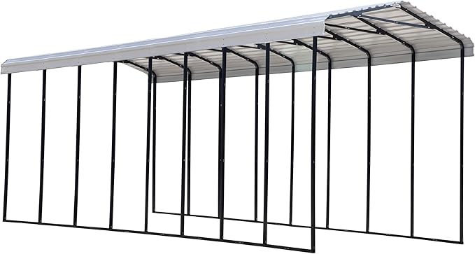 Arrow Carports Galvanized Steel Carport, RV Metal Carport Kit, 14' x 38' x 14', Eggshell
