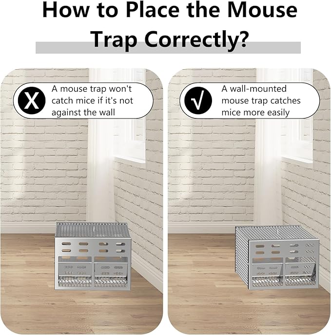 Rat Trap, Humane Mouse Trap with Double-Opening One-Way Door Design, Automatic Continuous Cycle Mouse Trap, Suitable for Indoor and Outdoor Use, for Capturing or Releasing Rodents