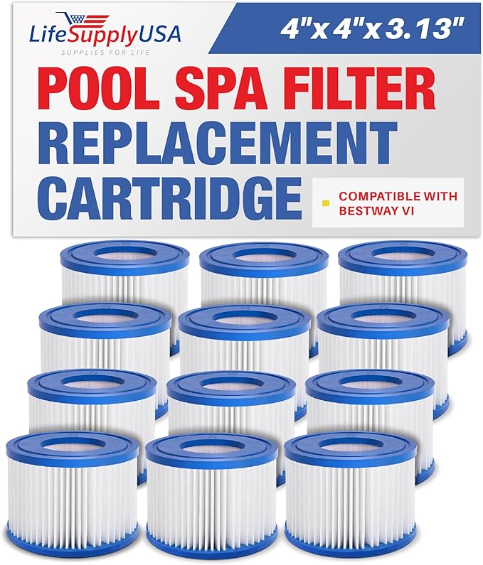 LifeSupplyUSA Replacement Pool Spa Filter Compatible with Bestway VI (12)