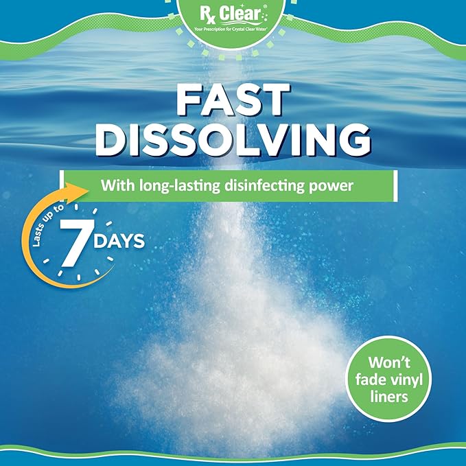 Rx Clear 1200 lbs Granular Pool Chlorine | Use As Bactericide, Algaecide, & Disinfectant in Swimming Pools, Hot Tubs, & Spas | Stabilized, Fast Dissolving & UV Protected (24 x 50 Pound Buckets)
