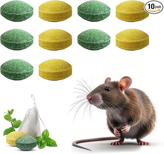 Natural Mouse Repellent Balls – Peppermint Oil Infused Mice & Rat Repellent for Indoor, Outdoor & Car Engines – Safe, Long-Lasting Protection Against Rodents.(10 Pack)