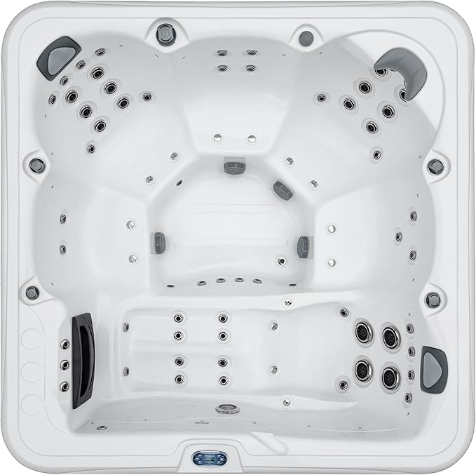 Scenic Outdoor Hot Tub, 6-Person 69-Jet Lounger 4-Pump Spa with Triple Water Columns and Bluetooth Stereo by Essential Hot Tubs