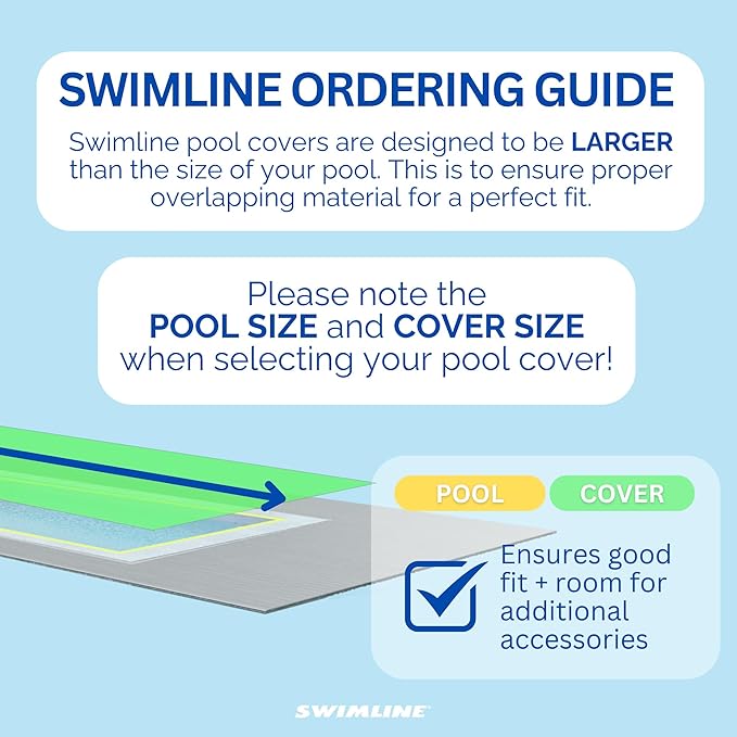 SWIMLINE HYDROTOOLS Supreme Guard Heavy Duty Winter Pool Cover for Inground Swimming Pools | for 16 X 32 FT Rectangle Pools | 21 X 37 FT Cover Size | Green/Black | Water Tube Sleeves | CO122137R