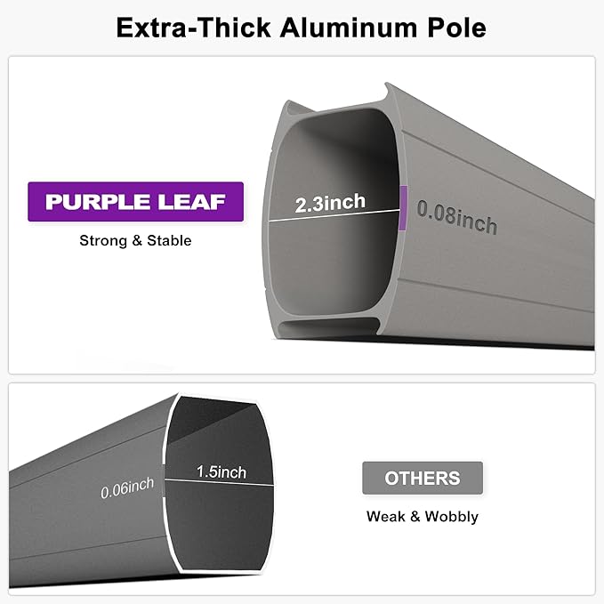 PURPLE LEAF 9' x 11' Patio Umbrella with Base Cantilever Umbrella Rectangular Outdoor Offset Umbrella with Champagne Frame and 360° Rotation for Garden Deck Pool, Grey