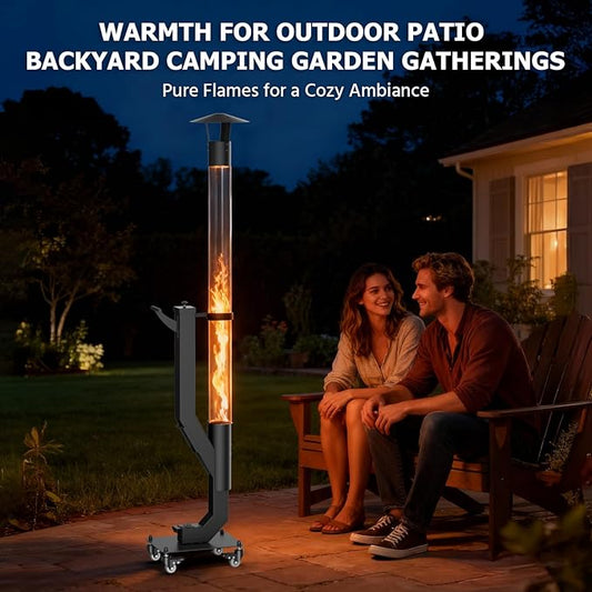 yoyomax Wood Pellet Patio Heater,Outdoor Pellet Heater,Portable Wood Pellet Fire Pit with Ash Tray Patio Rocket Stove for Backyard Camping Garden Balcony PH08PRO