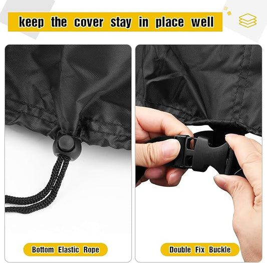 POMER Patio Fireplace Cover, Round Fire Pit Cover for 30 Inch Outdoor Fireplace Waterproof Heatwave Fire Bowl CoverRound -30" D x 44"H