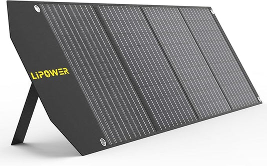 Lipower Portable Solar Panel 100W, Foldable Solar Charger for Jackery/Anker/FlashFish/Bluetti/Goal Zero/Rockpals Power Station, Solar Generator for Camping RV Hurricane
