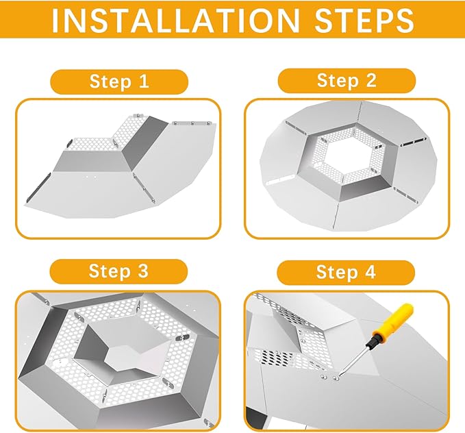 Heat Deflector for Solo Stove Bonfire1.0/2.0 and Other 19.5" Fire Pit - Accessory for Fire Pit, 304 Stainless Steel with 3 Legs Accessory.