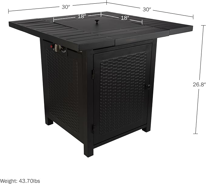 Pure Garden 30in 50000 BTU Propane Firepit, Brown