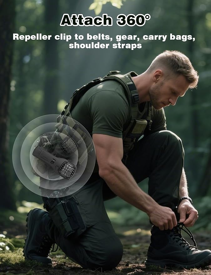 360° Detachable Belt Clip Compatible with Thermacell, Attach Repeller Clip to Belts, Gear, Shoulder Straps and Carry Bags Compatible with MR300 & MR450
