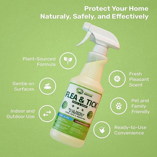 Mosquito Magician Indoor and Outdoor Spray - Use for Carpet, Furniture, Bedding, Couches & Pets – Plant-Sourced with Essential Oil – Cedarwood, 16 OZ