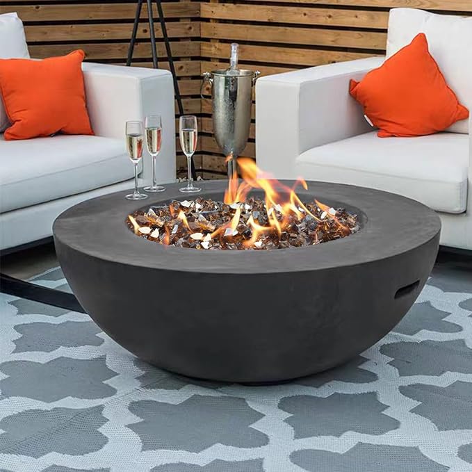 Fire Glass for Propane Fire Pit, 1/4 Inch High Reflective Fireplace Glass Rocks for Fire Pit Table, Fire Pit Glass Rocks for Outdoor Fire Table and Landscaping, 5 lbs, Copper Reflective