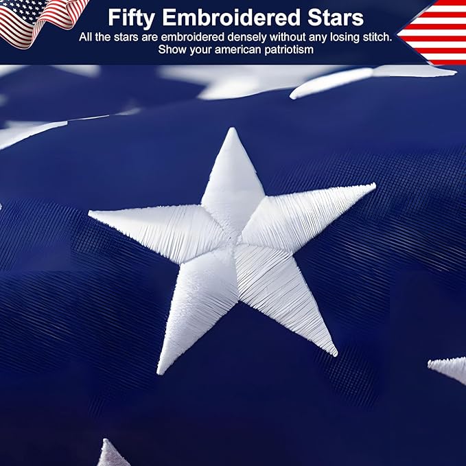 Luxury 4x6 FT US Flag - 420D Heavyweight Nylon, Brass Grommets, Reinforced Canvas Header - Superior Fade & Tear Resistance for Decades of Use