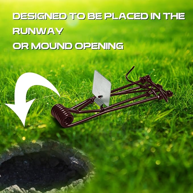 Qualirey 8 Pcs Outdoor Gopher Trap Easy Set Mole Trap Weather Resistant Gopher Killer Vole Killer for Lawn Garden Farm (Coffee)