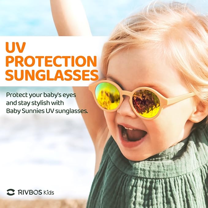 RIVBOS Baby Sunglasses Boys&Girls with Strap UV400 Polarized Flexible for Toddler,Infant and Newborn(0-24month) RBK0231