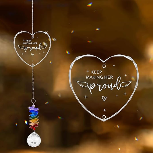 GIFTELIX Christmas Ornaments - Sympathy Gift for Loss of Loved One - Suncatcher Ornament - Crystal Rainbow Maker - Hanging Crystal Decor - Remembrance Gift for Loss of Mom - Christmas Tree Decor