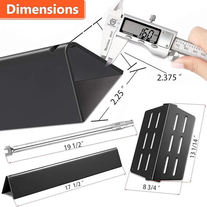 Grill Replacement Parts for Weber Genesis 300 Series 17.5" Flavorizer Bars Heat Deflector Burner Tube Set Kit for Weber E310 E320 E330 EP310 EP320 EP/CEP330 S310, Weber Grill Parts 7621 65505 7622