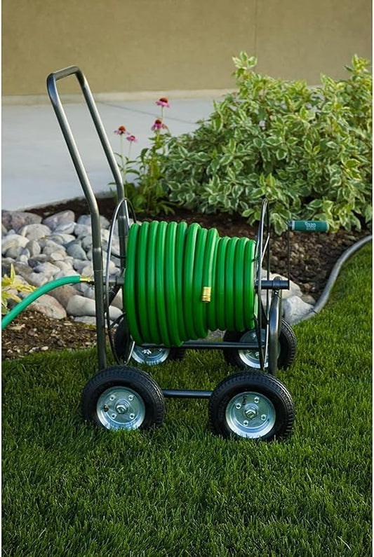 Yard Butler 4-Wheeled Hose Truck, 400' Metal Hose Caddy, Suitable for Gardens, Lawns and Fields