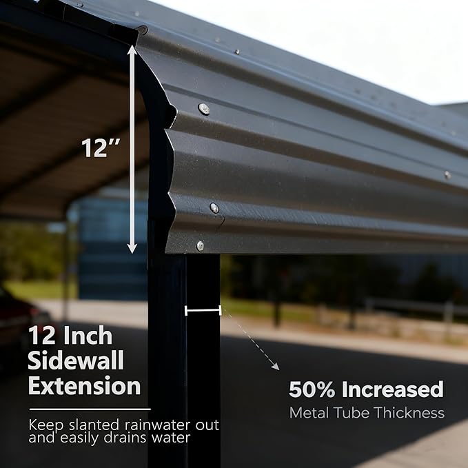 20x30 FT Heavy Duty Metal Carport Galvanized Steel Carport Shelter for 2 Car Extra Large Canopy for Dual Vehicle, RV Boat Storage All Weather Protection Garage Party Tent