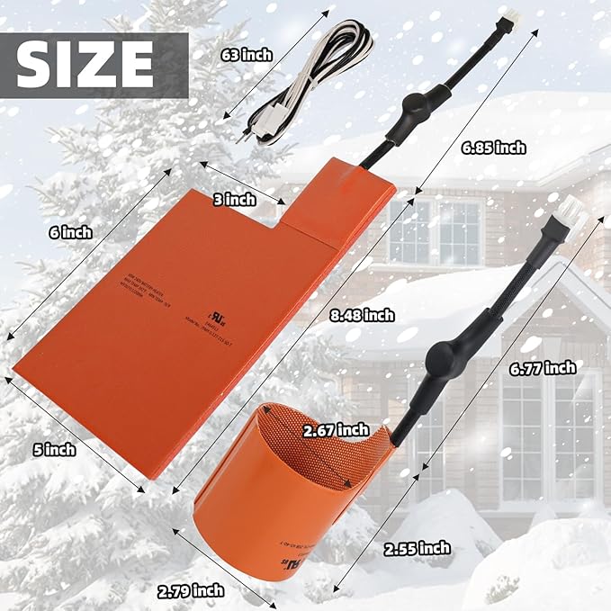 Cold Weather Kit for Generac- Battery Warmer Pad 7101 & Oil Heater Pad 7102,Battery and Oil Filter Heater Kit for Generac 9KW-22KW Air Cooled Standby Generators