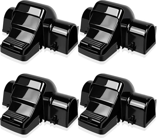 4 Pack Powerful Rat Traps with Dual Tunnels Design, Quick Humane Kill Mouse Snap Trap Safe for Pet & Kids, Reusable Chipmunk Rats Traps for Outdoor Indoor Garden Basement Yard, Easy to Set