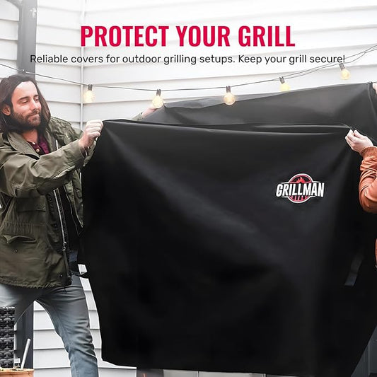 Grill Cover by Grillman, Black, 30 Inch, BBQ Outdoor Grill Covers, Charcoal & Gas Grills, Waterproof, Rip-Proof, Weather-Resistant, Anti-UV, Barbecue Cover for Weber, Genesis, Charbroil, Nexgrill, etc
