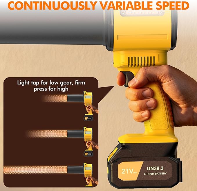 OGERY Brushless Leaf Blower Cordless with Lights, Powerful Electric Leaf Blowers with 2 x 3.0Ah Batteries & Fast Charging, 700CFM 900G Wind Pressure Handheld Blower for Lawn Care Yard Garden, Yellow