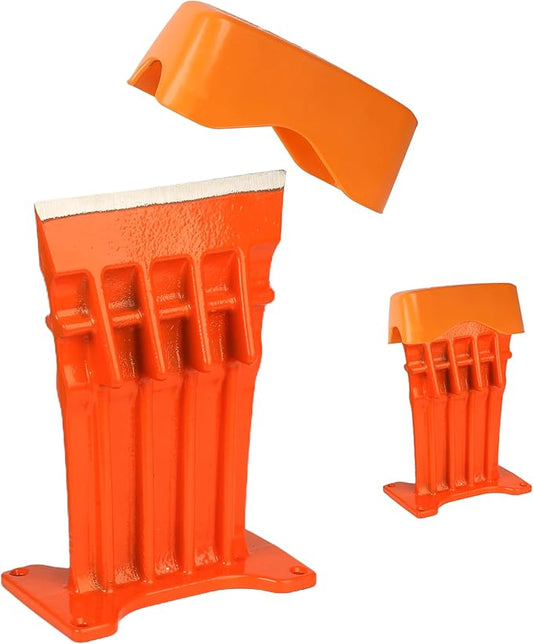 Firewood Kindling Log Wood Splitter – No Axe! Wedge Point Splits Firewood, 6 Inch, Orange with Safety Cover